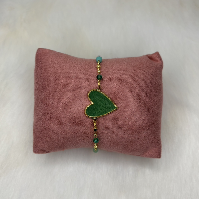 Bracelet Cœur vert