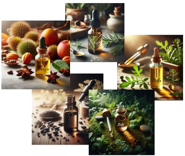 Pack Anti-Chute : Huiles végétales de Ricin, Romarin, Nigelle, Ail monobulbe, Roquette - Flacons de 10 mL