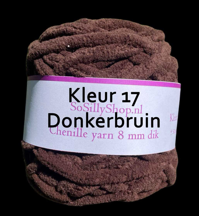 Chenille fluffy yarns 8 mm dik 45 grams