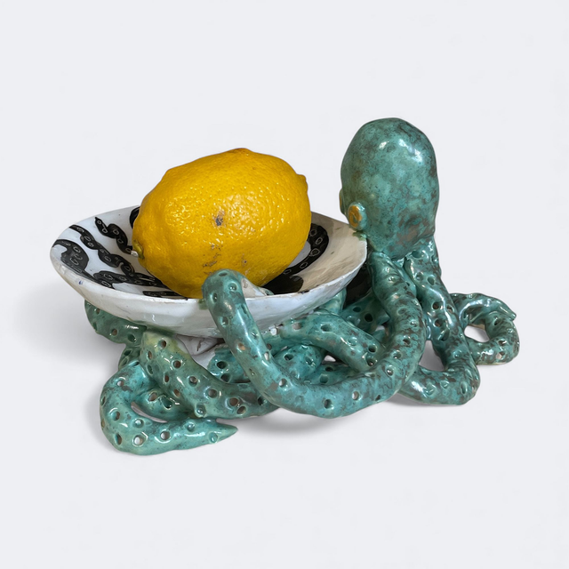 Coupelle au Poulpe vert bronze