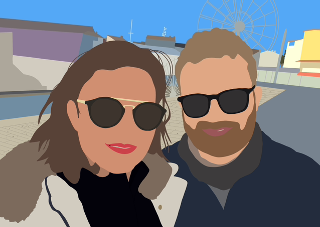 Illustration Portrait Minimaliste + Arrière Plan 