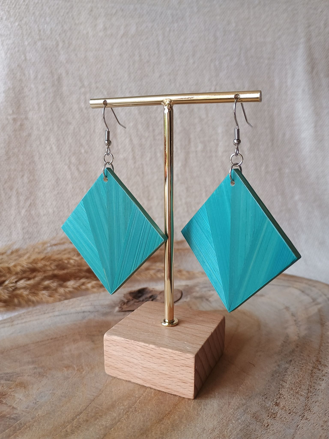 Boucles d'oreilles CARRÉ Éventail