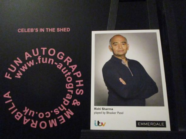 Bhasker Patel (Rishi Sharma) Original Emmerdale Coloured Itv Logo Cast Card