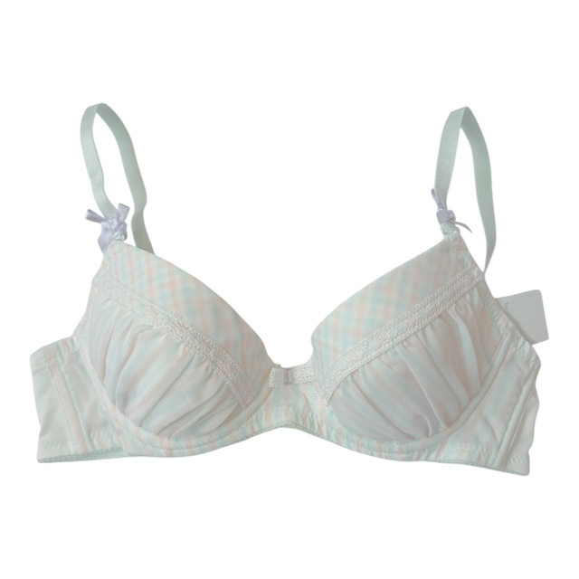 White gingham Japanese Bra 32A 