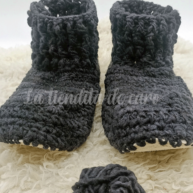 Pantufla lana natural hombre N° 42