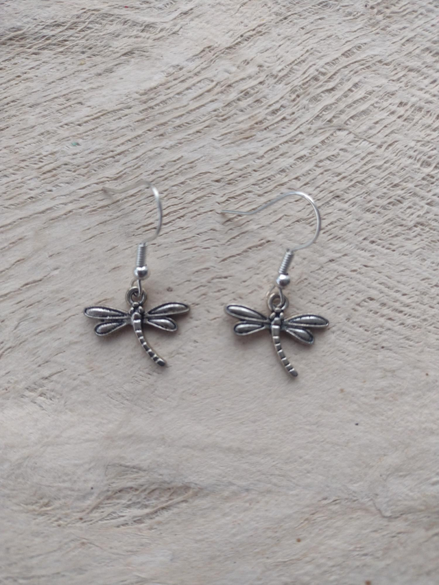 Dragonfly silver earrings 