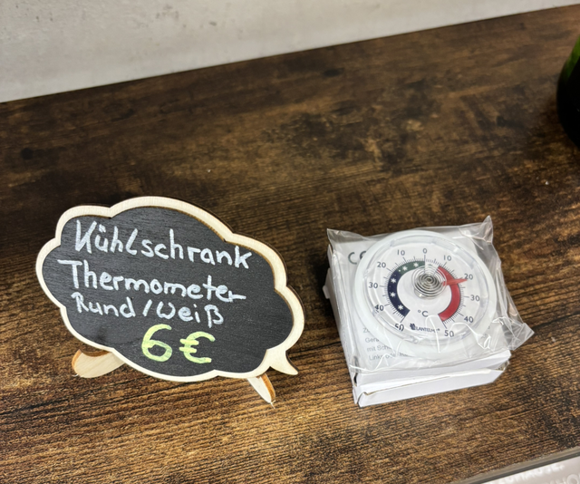 Kühlschrankthermometer Rund Weiß Selbstklebend