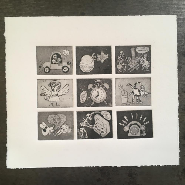 « À l’amour à la mort » (9 mini-gravures) - gravure sur cuivre