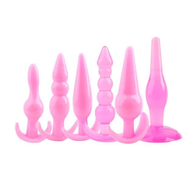 Kit 6 Plugs Anal em Silicone Jelly