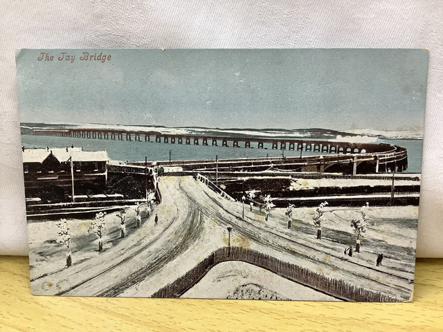 The Tay Bridge, Scotland, Snowy Scene, vintage Valentine's Series Postcard. Our Ref No. R721 £2.50
