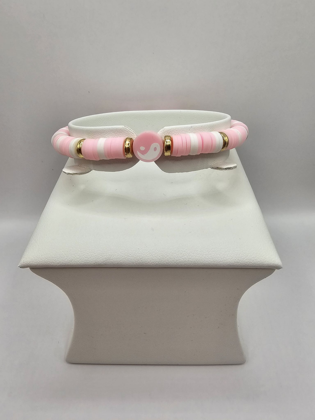 Heishi Clay Bead 'Yin-Yang' Bracelet.