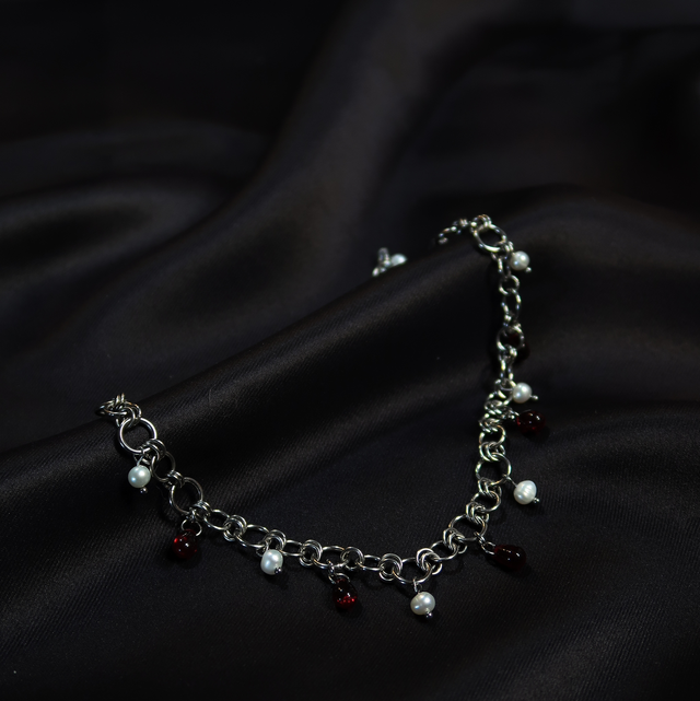 Collier Aglaé Argent Rouge