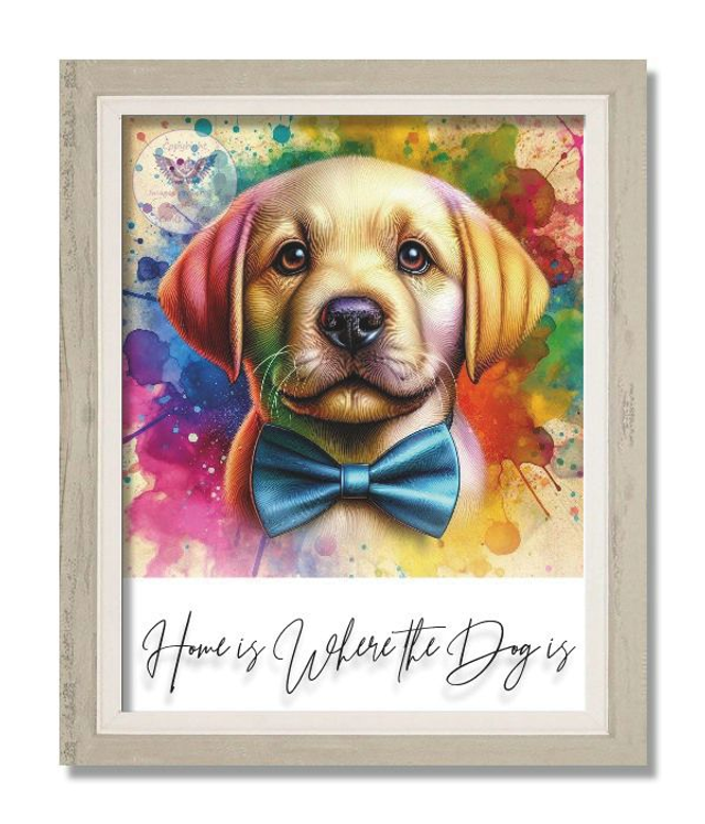 Artistic print of dog with text (D04)