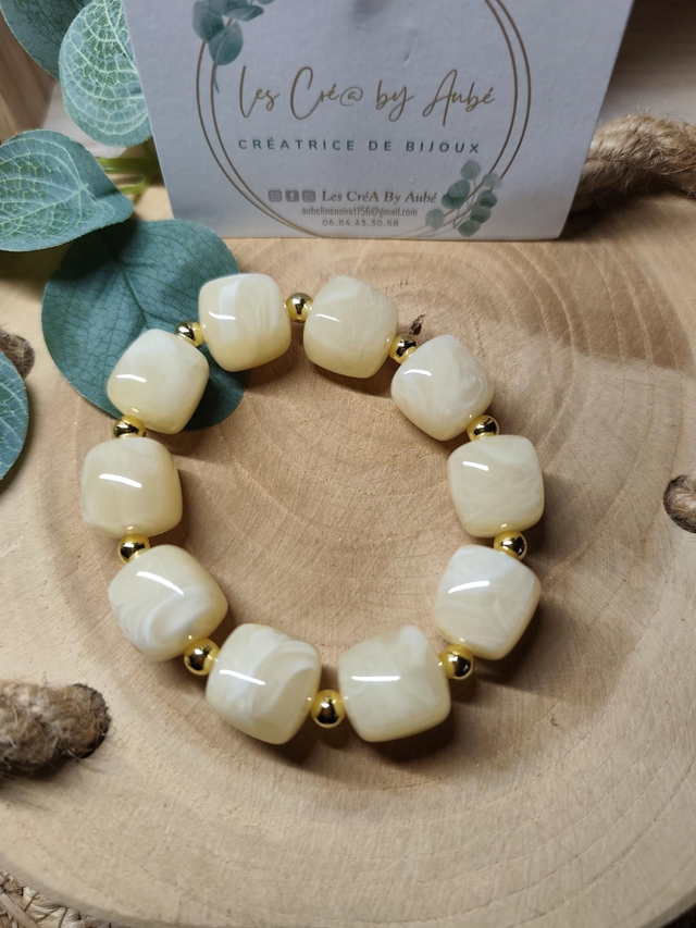 BRACELET BIG PERLES SABLE / GOLD 0000860