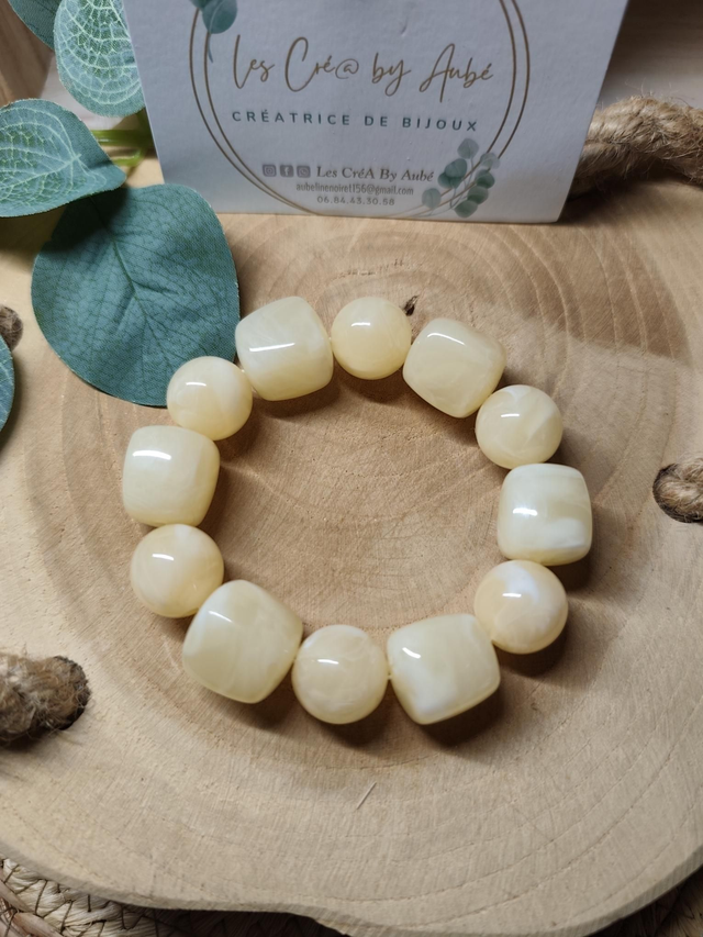 BRACELET BIG PERLES SABLE 0000898