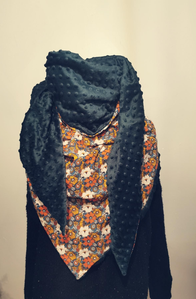 Chèche XXL fleurs/Vert