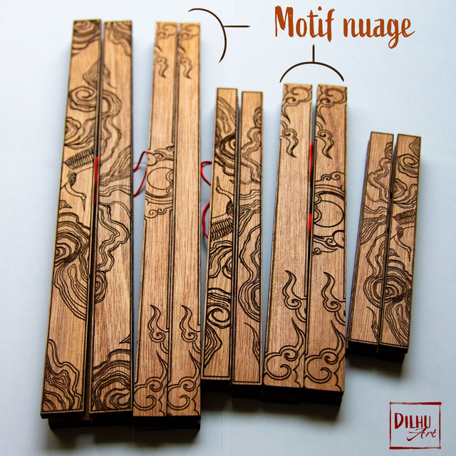 Cadres gravés Motif Nuage - A5 à A3