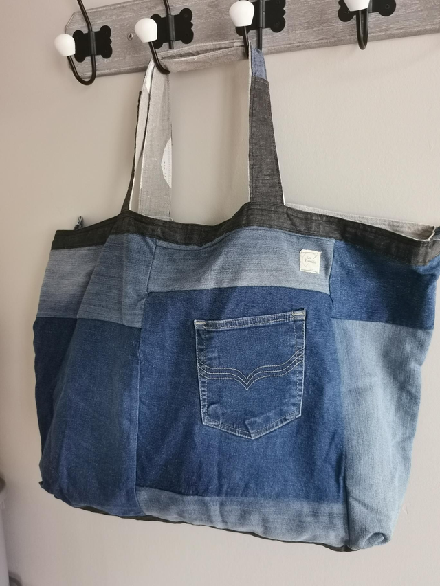 Grand sac cabas réversible - pièce unique issue d'une ancienne collection