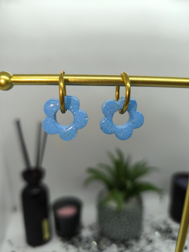 Pampilles interchangeables bleu ciel pailleté 