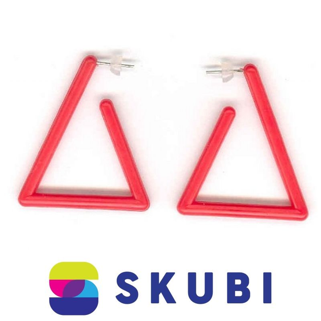 RETRO NÁUŠNICE PLASTOVÉ - TRIANGL - 4.5 CM (č. 143)