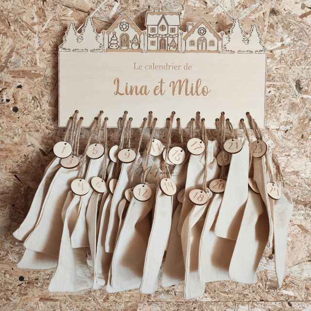 Calendrier de l'avent en bois