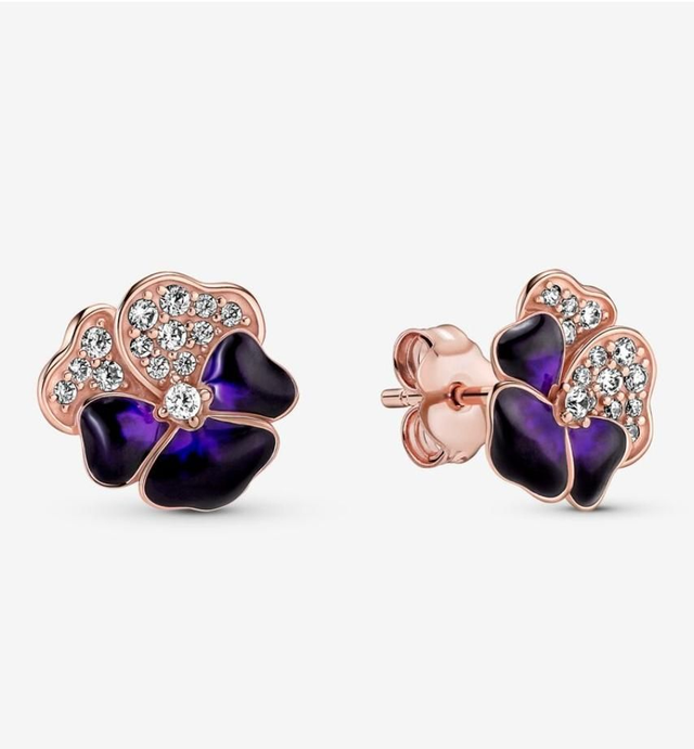 Clous d&#039;Oreilles Pensée Violet Foncé