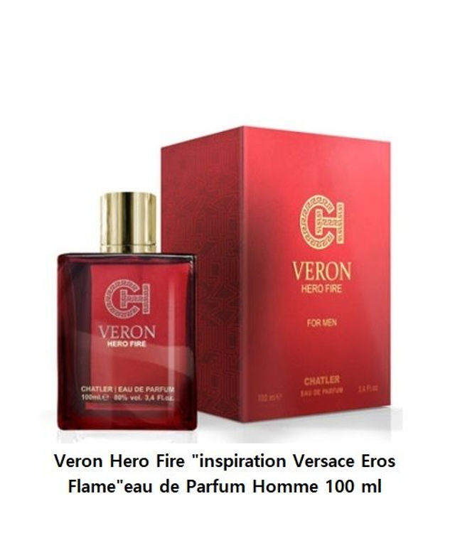 Veron Hero Fire " inspiration Versace Eros Flame " eau de Parfum Homme 100 ml