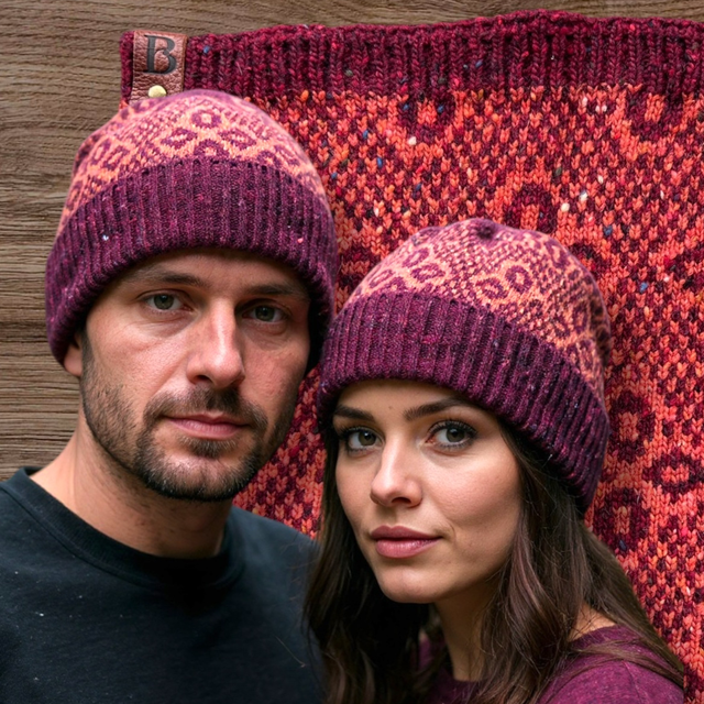 Soft Merino Wool Handmade Unisex Hat and Snood 2 Piece Set (Colour: Fall Vibes)