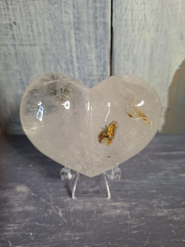 Clear Quartz Puff Heart 