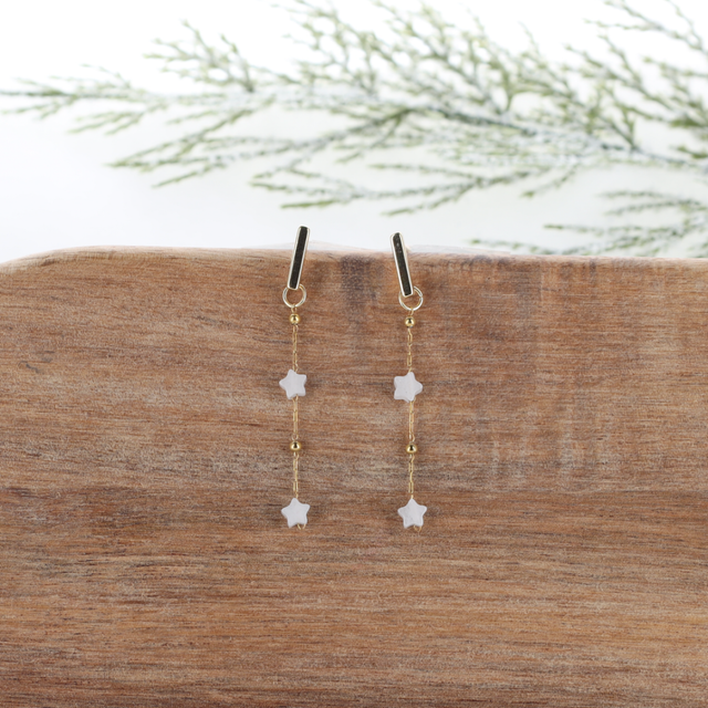 Boucles d'oreilles Pierre de Lune blanche