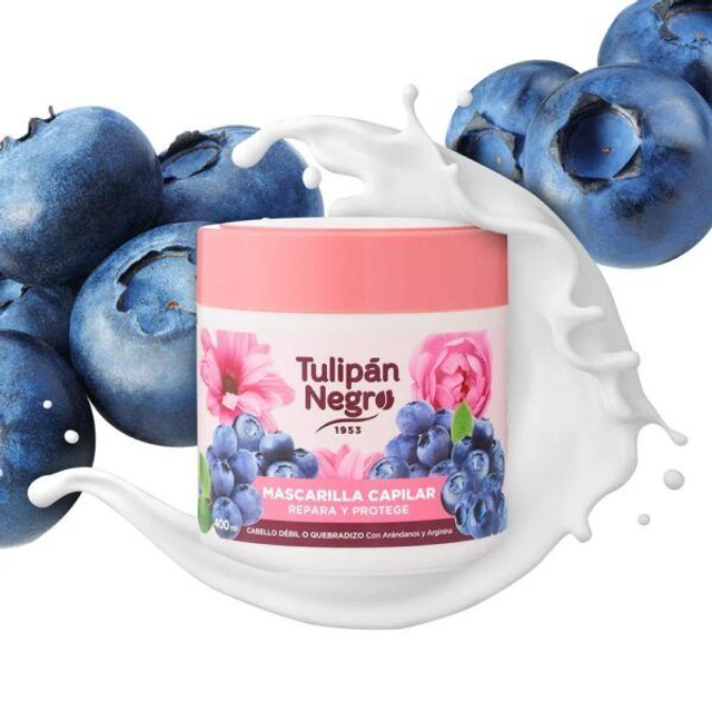  Masque capillaire réparateur et protecteur à l'extrait de myrtille et argile - Tulipan Negro - 400 ml 