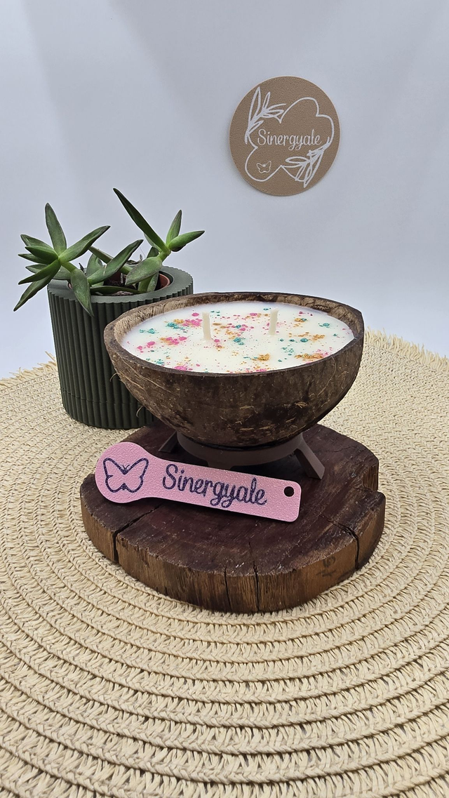 Vela en coco - Caramelo