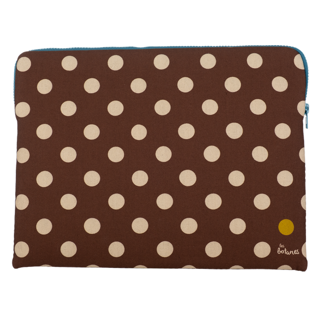 Housse Ordinateur 13 pouces - Vichy Brun - Lin et Coton