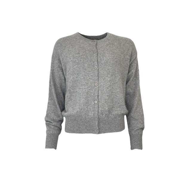 long-sleeved pullover with stand-up collar pearl gray