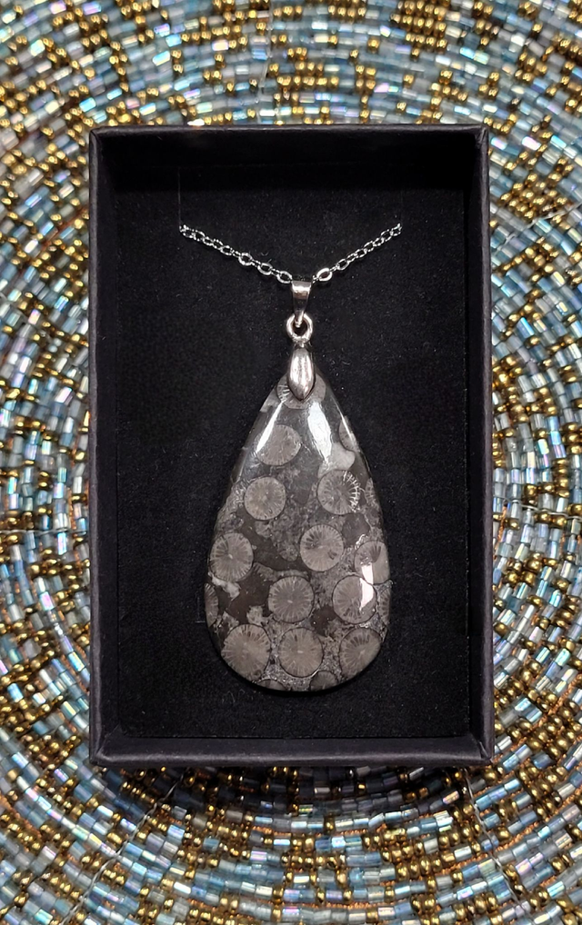 Pendentif Fossile de Corail 