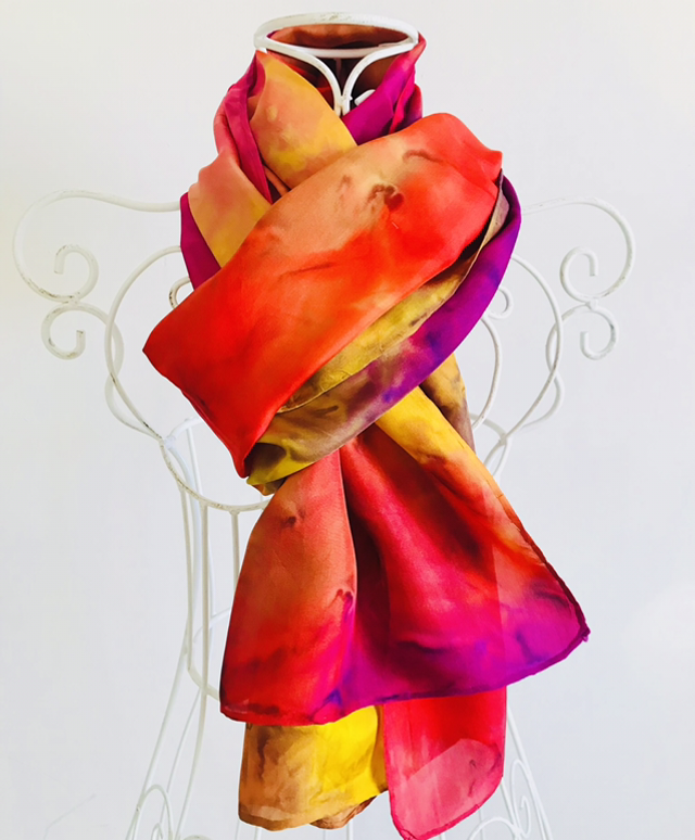 Écharpe en Pongé de Soie Love Holy Fire Joël 2.26 Soie semi légère 