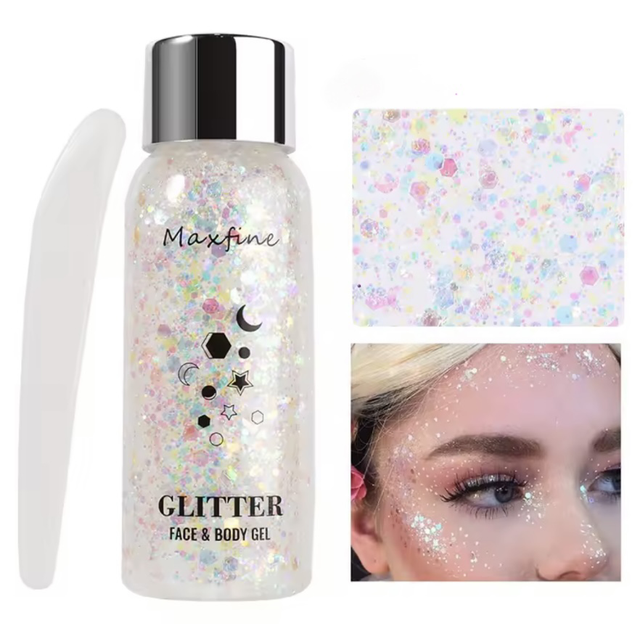 gel corps pailletté BLANC