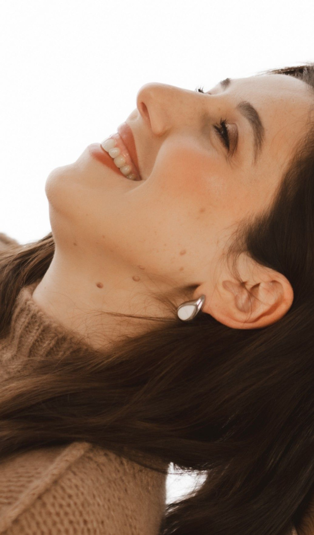 Polymer Clay Earrings ~ Silver Drop