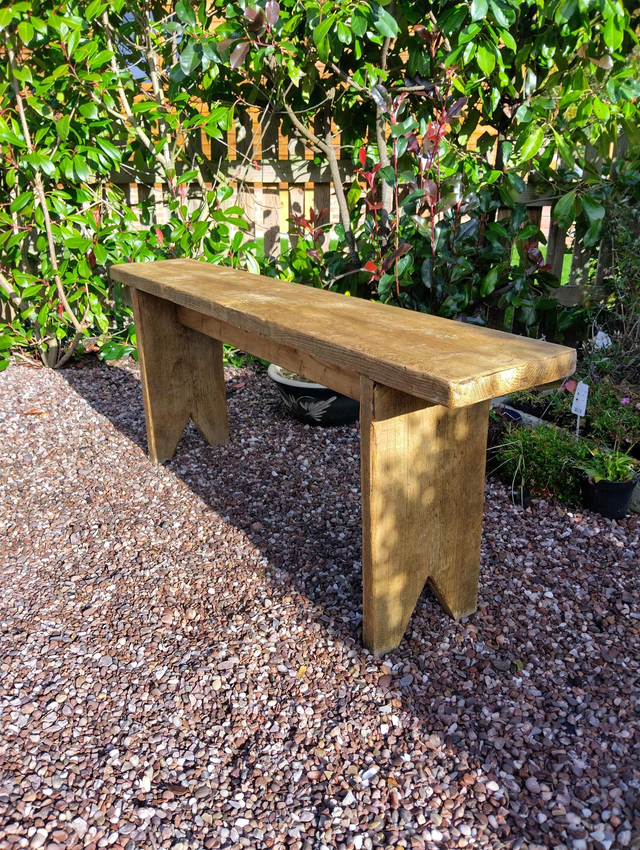 Rustic reclaimed pine bench