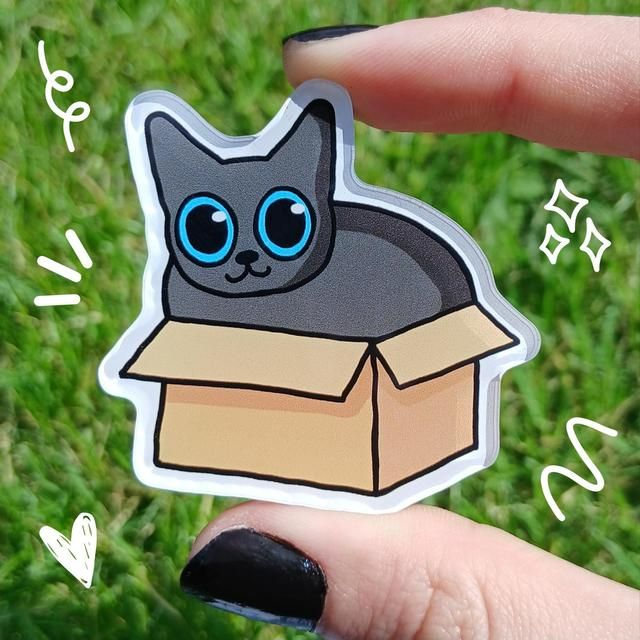 Cat in a Box Acrylic Magnet