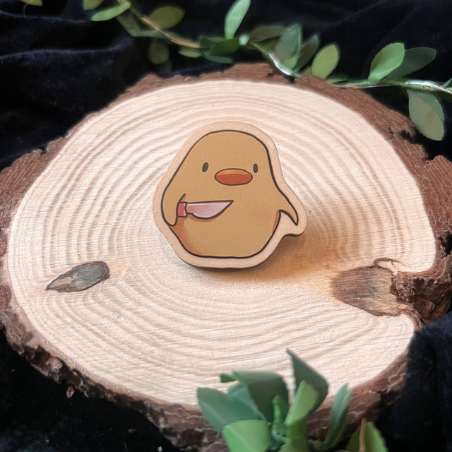 Pin animal - pollo con cuchillo