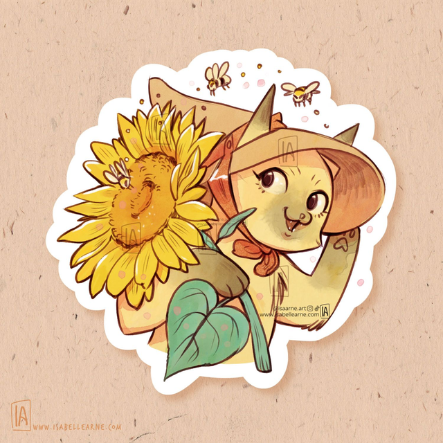 Sticker - Bunny tournesols