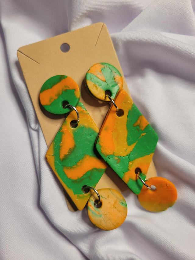 Polymer clay earrings (madra inspired)