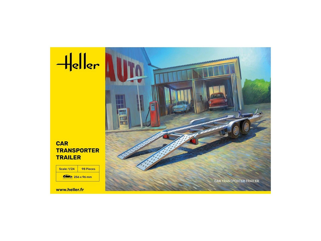 Car Transporter Trailer Heller 80774 1/24