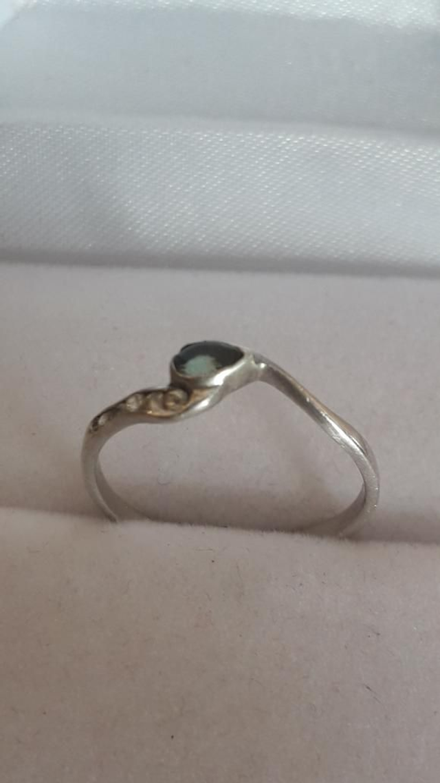 Bague émeraude, zirconium, argent 925