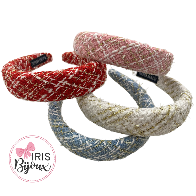 Cerchietto bombato stile chanel con lurex