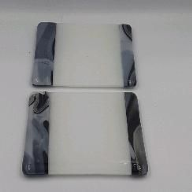 Pair of monochrome coasters