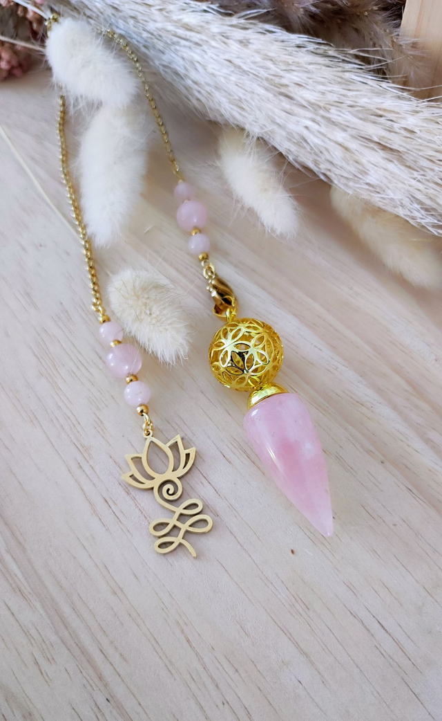 Pendule Divinatoire 2 en 1 Quartz rose 