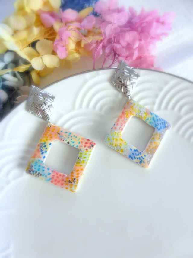 Boucles d'oreilles carrées - Courbe réinventée