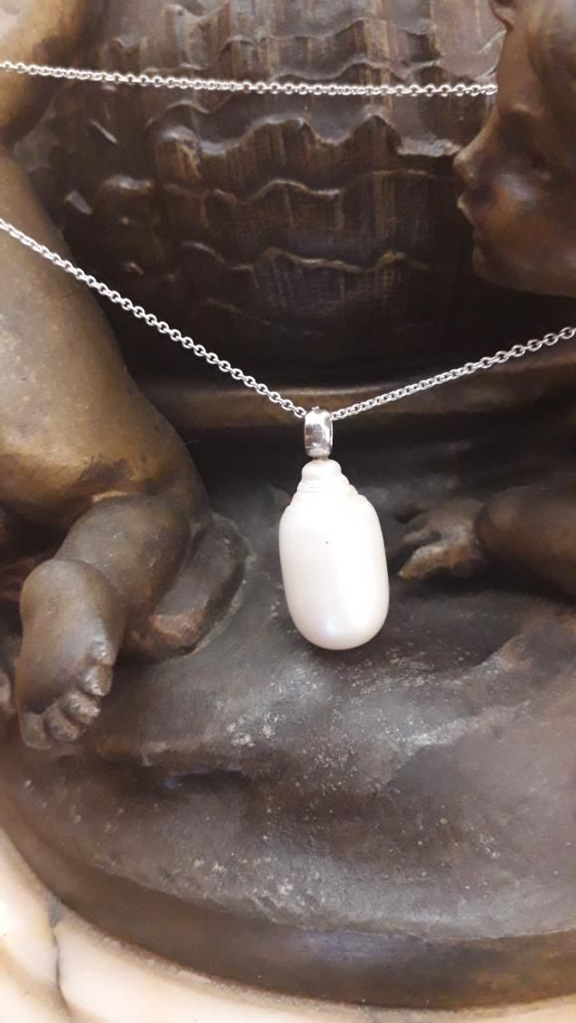 Pendentif perle de culture, argent 925